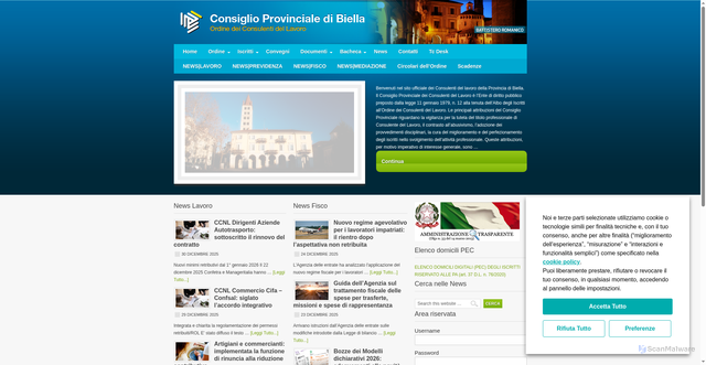 Security scan screenshot of https://www.cdlbiella.it/