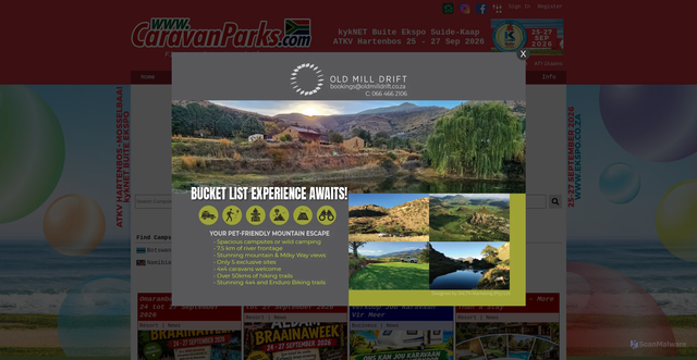 Security scan screenshot of https://caravanparks.com