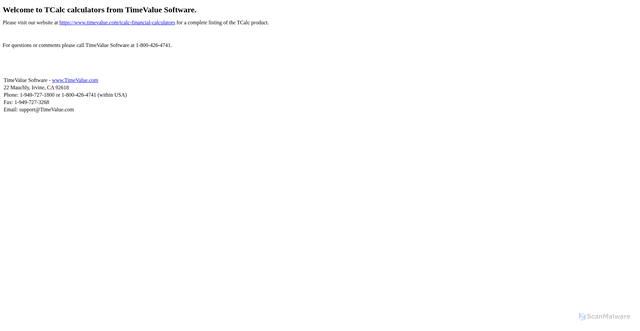 Security scan screenshot of https://timevaluecalculators.com