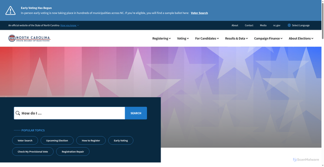 Security scan screenshot of https://www.ncsbe.gov/
