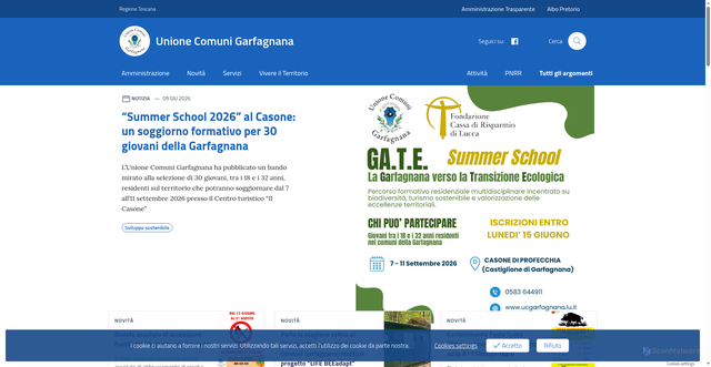 Security scan screenshot of https://www.ucgarfagnana.lu.it