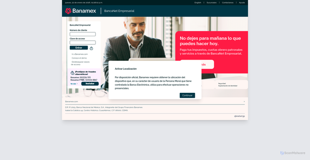 Security scan screenshot of http://bnmaxempresas.online/