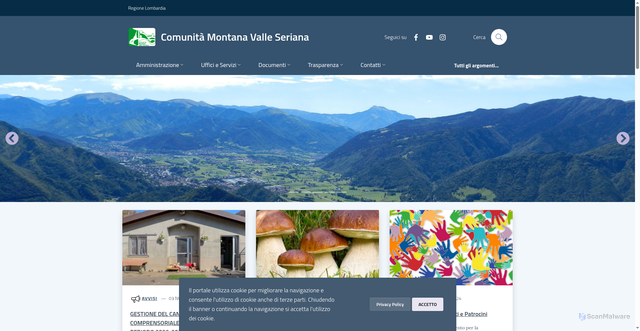 Security scan screenshot of https://www.cmvalleseriana.bg.it/