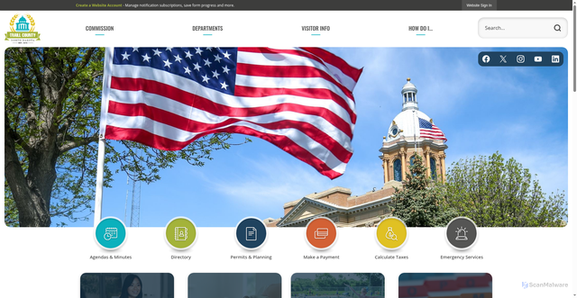 Security scan screenshot of https://traillcountynd.gov/