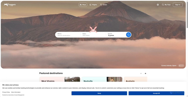 Security scan screenshot of https://hopper.com/
