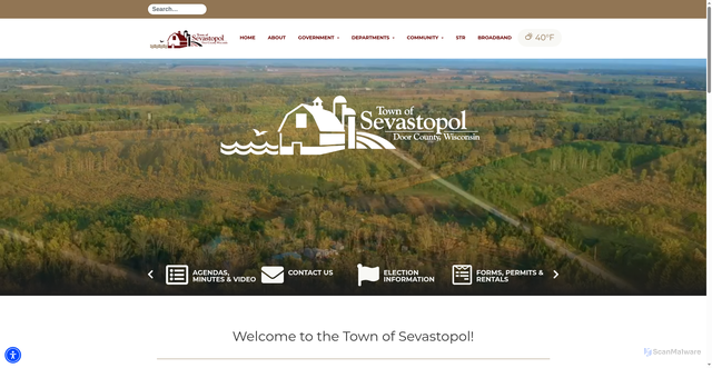 Security scan screenshot of https://townofsevastopolwi.gov/