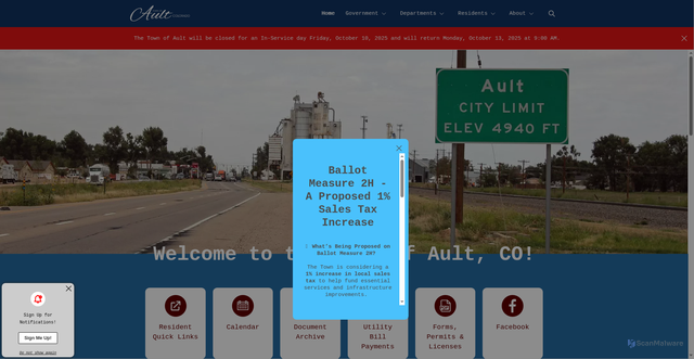 Security scan screenshot of https://aultcolorado.gov/