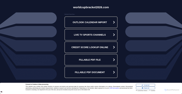 Security scan screenshot of https://worldcupbracket2026.com/