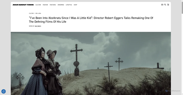 Security scan screenshot of https://manabouttown.tv/culture/interview-robert-eggers