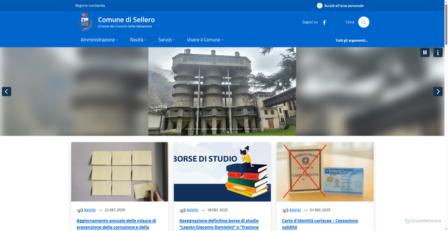 Security scan screenshot of https://www.comune.sellero.bs.it/