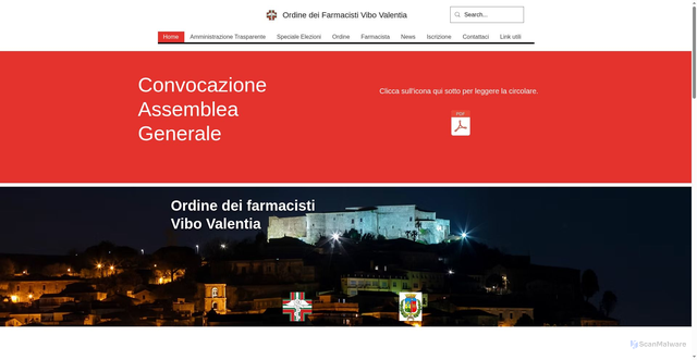 Security scan screenshot of https://www.ordinedeifarmacistivv.it/