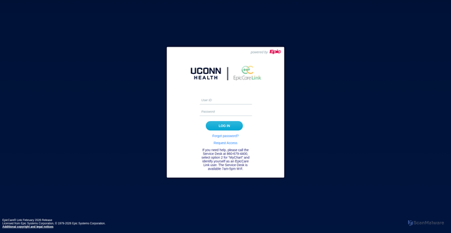 Security scan screenshot of https://myuconnhealthlink.uconn.edu