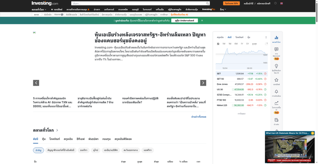 Security scan screenshot of https://th.investing.com
