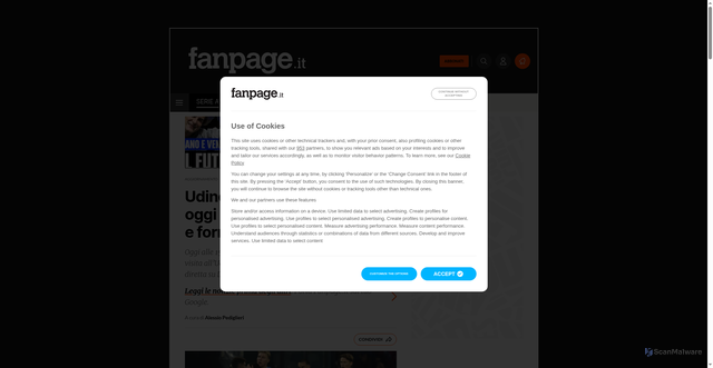 Security scan screenshot of https://www.fanpage.it/sport/calcio/udinese-napoli-dove-vederla-oggi-in-tv-e-streaming-orario-e-formazioni/
