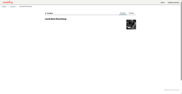 Security scan screenshot of https://www.ravelry.com/designers/jacob-bard-rosenberg