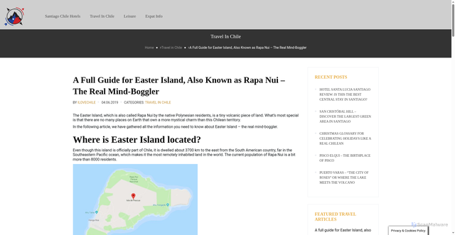 Security scan screenshot of https://www.ilovechile.cl/easter-island/