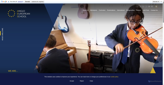 Security scan screenshot of https://www.aesessex.co.uk/