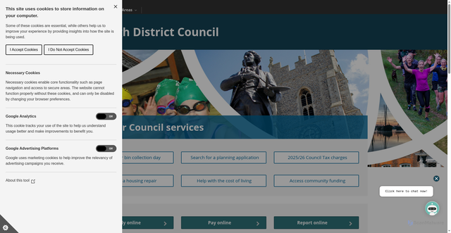 Security scan screenshot of https://www.babergh.gov.uk/