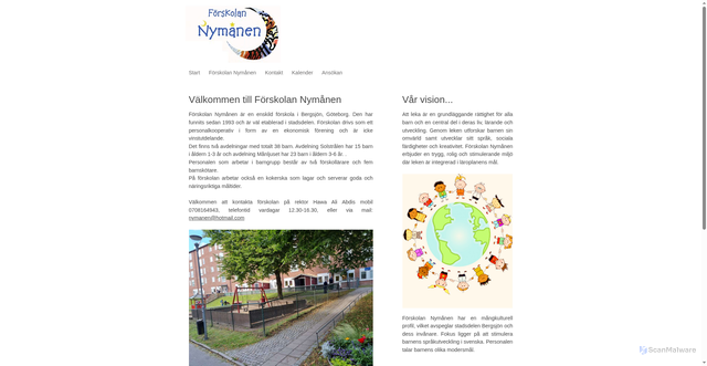 Security scan screenshot of https://nymanenforskola.se