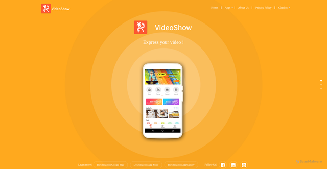 Security scan screenshot of https://videoshowapp.com
