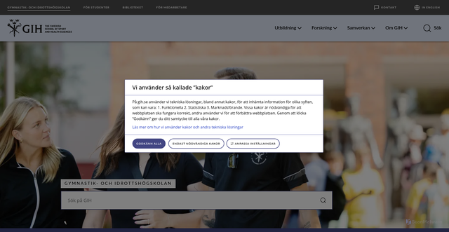 Security scan screenshot of https://www.gih.se/