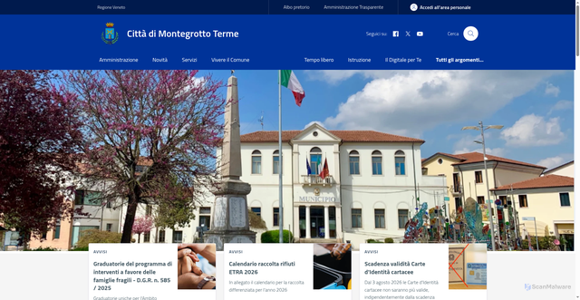 Security scan screenshot of https://www.comune.montegrottoterme.pd.it/