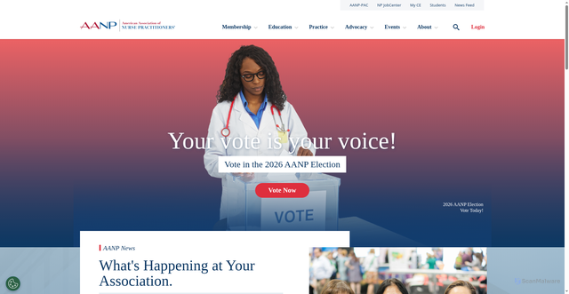 Security scan screenshot of https://aanp.org