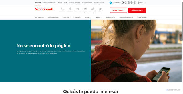 Security scan screenshot of http://scotiabankchile.cl.scointnet.net/