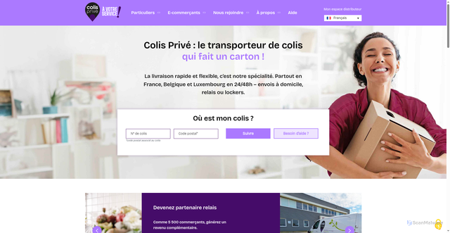 Security scan screenshot of https://colisprive.fr