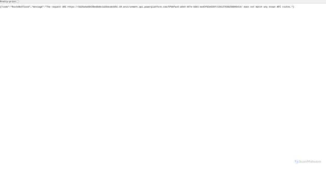 Security scan screenshot of https://3d26a4a68439ed8d9c1d20dcdb3d5c.d8.environment.api.powerplatform.com