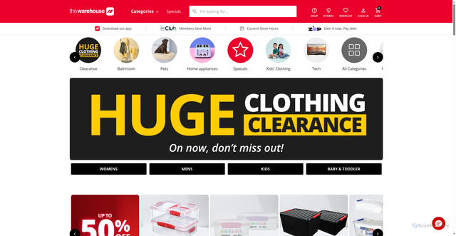 Security scan screenshot of https://thewarehouse.co.nz