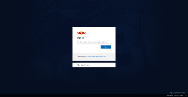 Security scan screenshot of https://logon.redbull.com