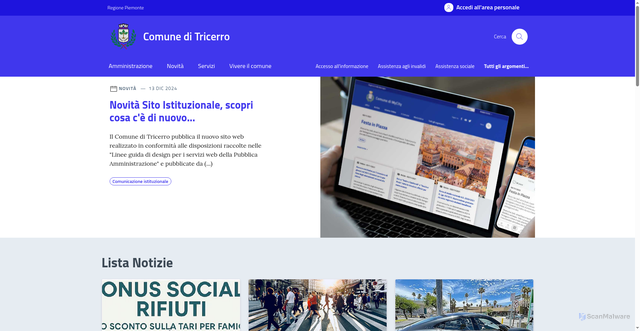 Security scan screenshot of https://www.comune.tricerro.vc.it