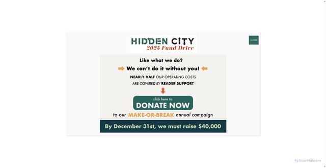 Security scan screenshot of https://hiddencityphila.org/