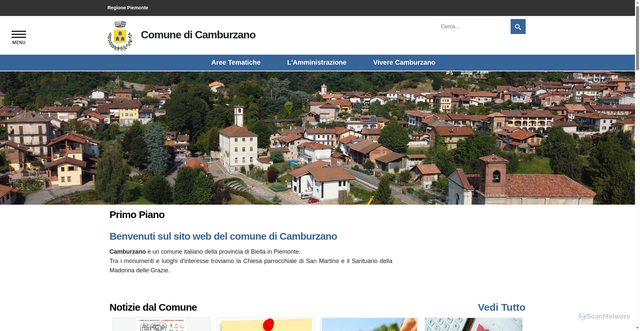 Security scan screenshot of https://www.comune.camburzano.bi.it/