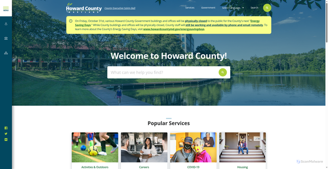Security scan screenshot of https://www.howardcountymd.gov/