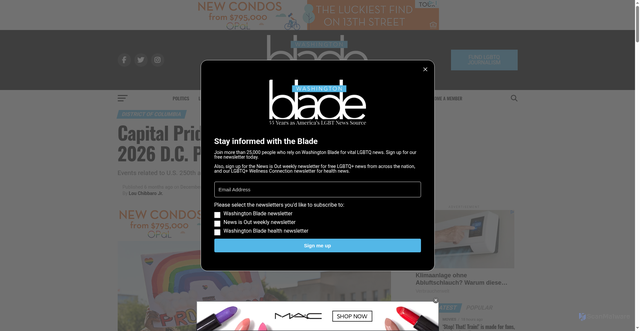 Security scan screenshot of https://www.washingtonblade.com/2025/12/12/capital-pride-announces-date-change/