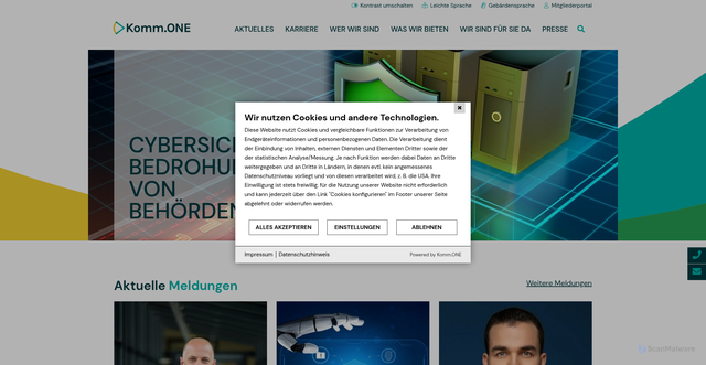 Security scan screenshot of https://komm.one