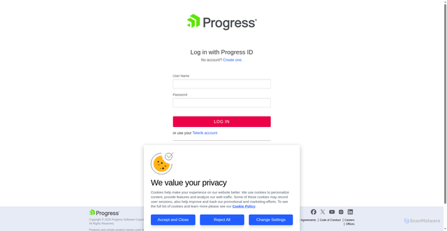 Security scan screenshot of https://progress.my.salesforce.com