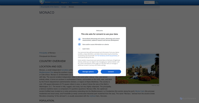 Security scan screenshot of https://www.nationsencyclopedia.com/economies/Europe/Monaco.html