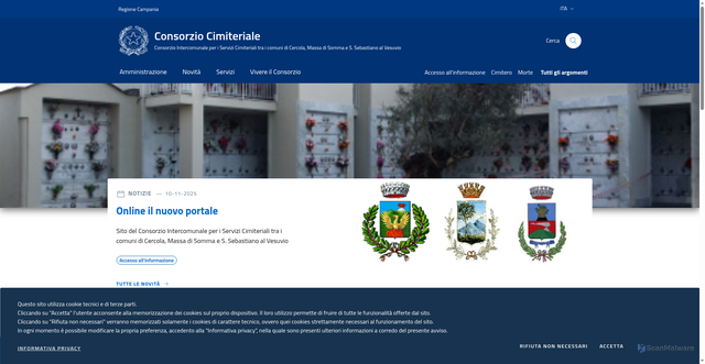 Security scan screenshot of https://www.consorziocimiteriale.it/