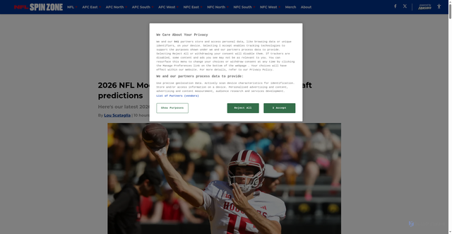 Security scan screenshot of https://nflspinzone.com/2026-nfl-mock-draft-complete-two-round-mock-draft-predictions