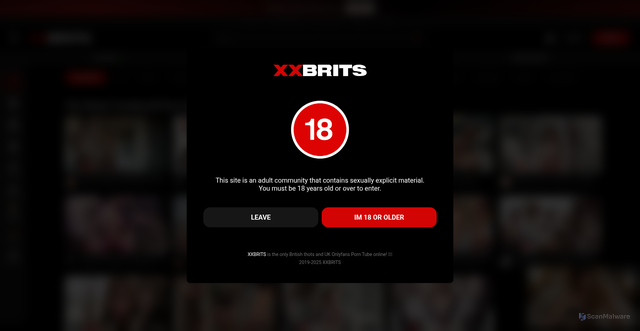 Security scan screenshot of https://www.xxbrits.com