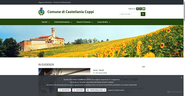 Security scan screenshot of https://www.comune.castellania.al.it