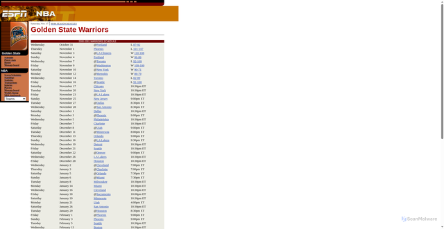 Security scan screenshot of http://assets.espn.go.com/nba/teamsched/gsw.html