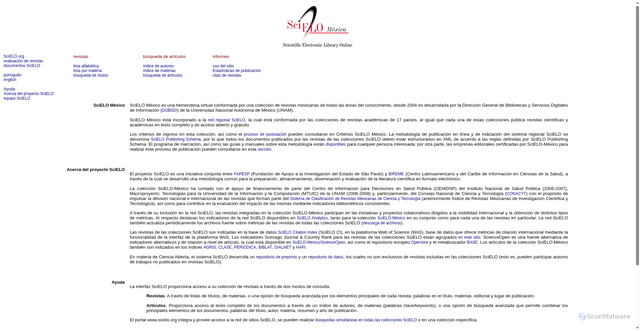 Security scan screenshot of https://scielo.org.mx