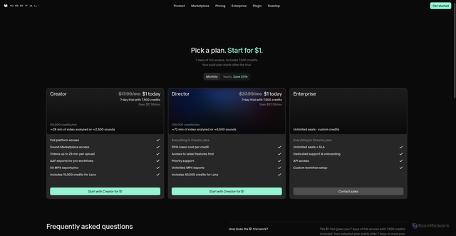 Security scan screenshot of https://noctala.xyz/pricing/