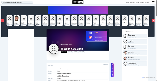 Security scan screenshot of https://upclosed.com/people/brandon-nakashima