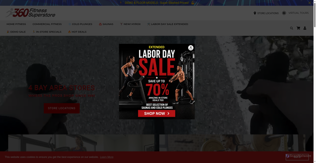 Security scan screenshot of https://www.360fitnesssuperstore.com