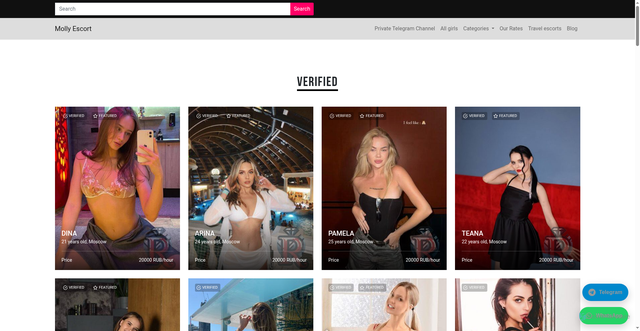 Security scan screenshot of https://molly-escort.com/model-category/verified/